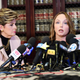 Attorney Gloria Allred and her client Louisette Geiss speak during a press conference today in Los Angeles. (Photo: Emma McIntyre/Getty Images)
